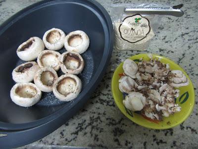 vaciar champiñones Quinoa con champiñones Thermomix