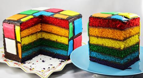 Tarta arco iris de nata y chocolate Thermomix