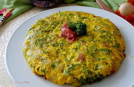 Tortilla con bimi y jamón