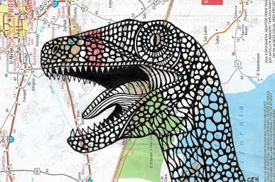 Los mapas dinosaurianos de Chris Haggqvist Los mapas dinosaurianos de Chris Haggqvist