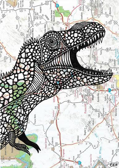 Los mapas dinosaurianos de Chris Haggqvist Los mapas dinosaurianos de Chris Haggqvist