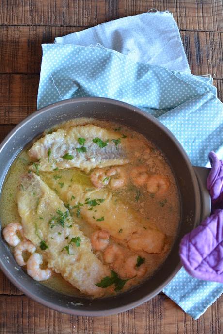 Abadejo con langostinos