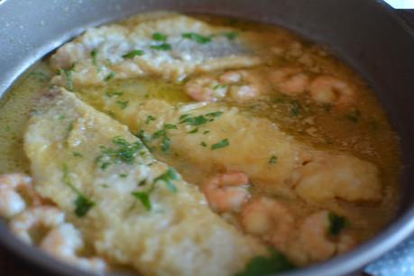 Abadejo con langostinos