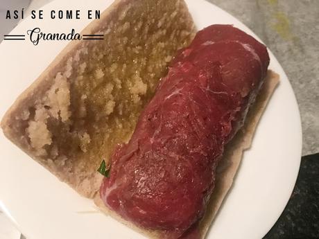 Bocadillo de carpaccio