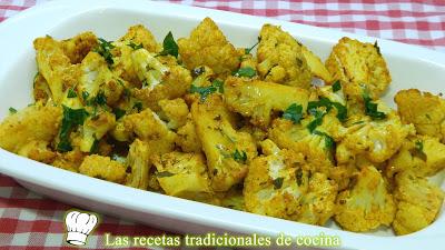 Receta fácil de coliflor asada con especias
