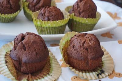 Magdalenas de chocolate Magdalenas de chocolate