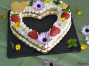 Tarta corazón galleta nata