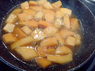 CALABAZA FRITA EN CHANFAINA CON MORCILLA CALABAZA FRITA EN CHANFAINA CON MORCILLA