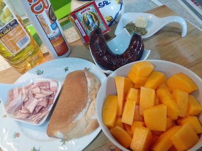 CALABAZA FRITA EN CHANFAINA CON MORCILLA CALABAZA FRITA EN CHANFAINA CON MORCILLA