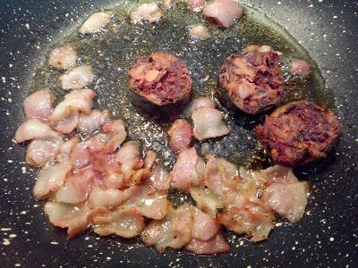 CALABAZA FRITA EN CHANFAINA CON MORCILLA