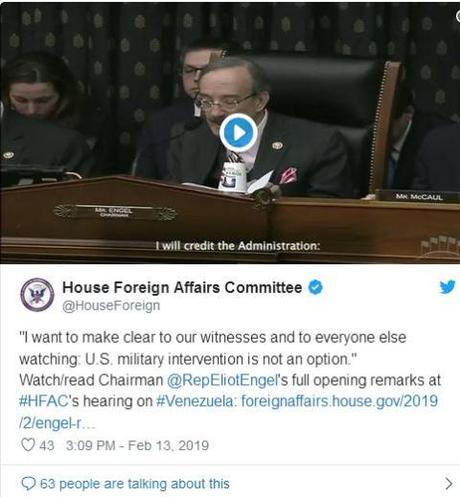 “Congreso de EEUU no autorizará intervención militar en Venezuela” “Congreso de EEUU no autorizará intervención militar en Venezuela”