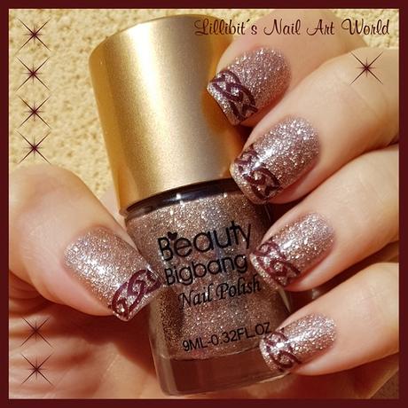 Manicura con el esmalte Bisque Crystal Diamond Glitter 008 de Beauty BigBang