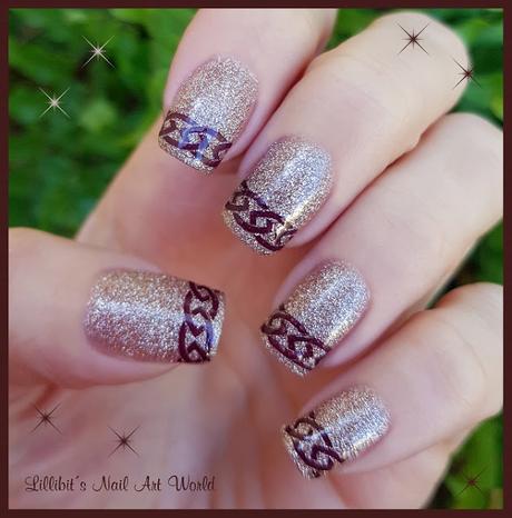 Manicura con el esmalte Bisque Crystal Diamond Glitter 008 de Beauty BigBang