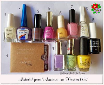 Manicura placa Kads Flowers esmalte 