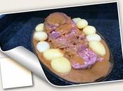 Redondo cerdo relleno salsa setas