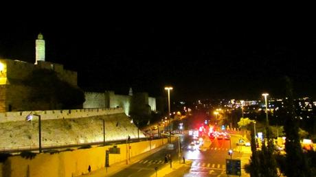 Ciudad vieja de Jerusalén a la noche