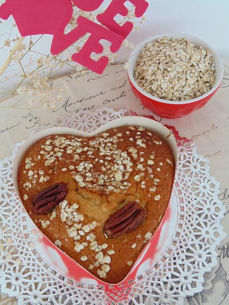 Cake corazón de avena y nueces