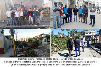 La Gran Logia de Cuba, apoya a damnificados por tornado