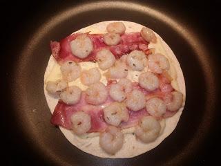 QUESADILLA DE GAMBAS CON BACON