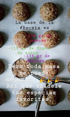 Energy balls o Bolitas de avena y datiles