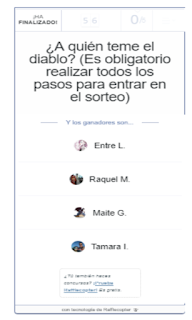 Ganadores Sorteo A quién teme el diablo