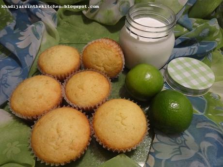 MUFFINS AU YOGOURT GREC ET AU CITRON VERT / GREEK YOGURT KEY LIME MUFFINS / MAGDALENAS CON LIMA Y YOGUR GRIEGO / مافن بالليمون الاخضر و الزبادي اليوناني