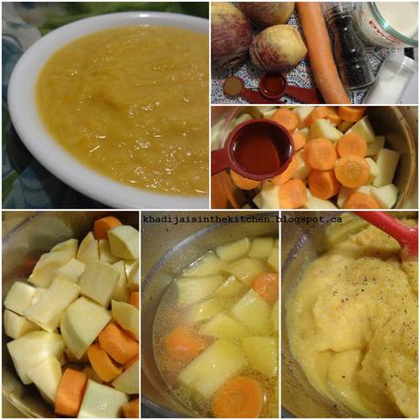 SOUPE CRÉMEUSE AU RUTABAGA, CAROTTES ET CUMIN / RUTABAGA, CARROT AND CUMIN CREAM SOUP / SOPA CREMOSA DE COLINABO, ZANAHORIA Y CUMINO / حساء الروتاباغا والجزر و الكمون