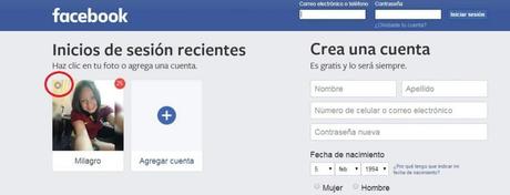 ¿Cómo iniciar sesión en Facebook haciendo clic en la foto de perfil? Paso 5