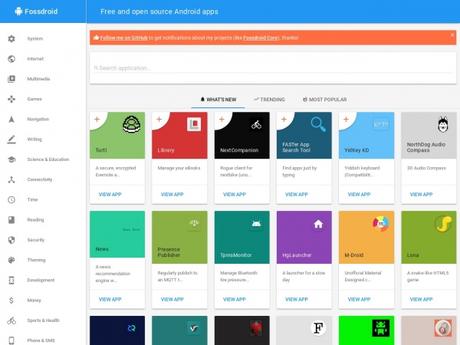 Descarga ficheros con formato .apk en Fossdroid