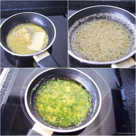 Salmón con mantequilla de ajo, jengibre y limón Salmón con mantequilla de ajo, jengibre y limón