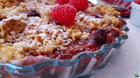 Tarta de frambuesas y streusel