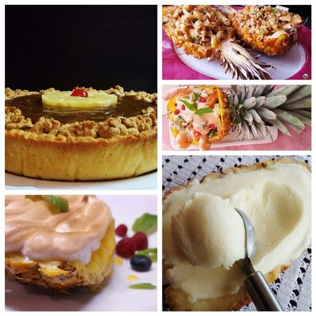 Brochetas de piña con langostinos