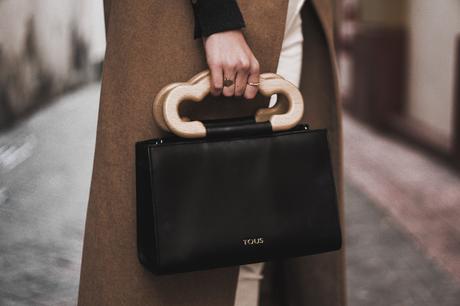 CAMEL COAT + WHITE PANTS