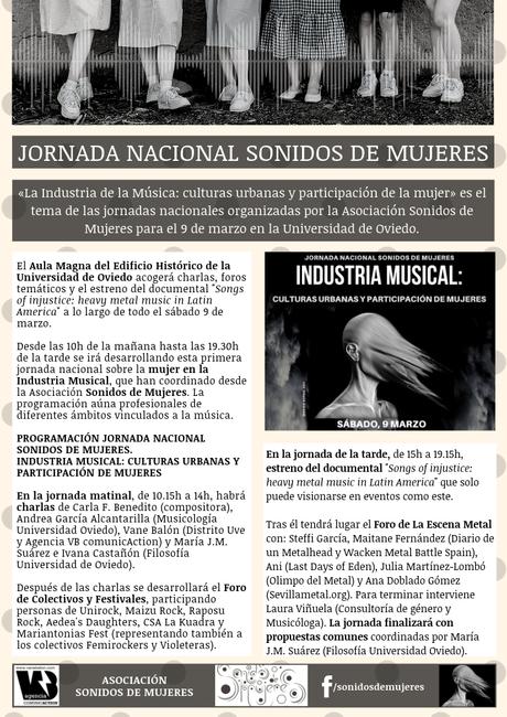 JORNADA NACIONAL SOBRE LA INDUSTRIA MUSICAL, CULTURAS URBANAS Y PARTICIPACIÓN DE MUJERES EN OVIEDO