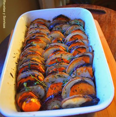 RATATOUILLE DE BONIATO, CEBOLLA Y PATATA