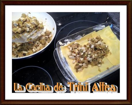 LASAÑA DE VERDURAS CON TOFU Y BECHAMEL CON BEBIDA DE SOJA