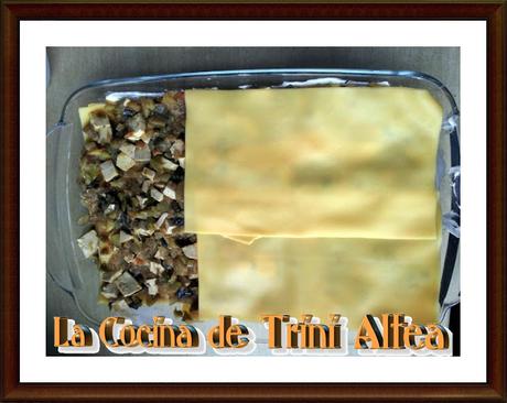 LASAÑA DE VERDURAS CON TOFU Y BECHAMEL CON BEBIDA DE SOJA