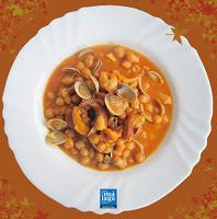 HABICHUELAS CON SEPIA Y ALMEJAS