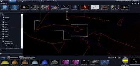 Programas de simulación del firmamento y de la galaxia