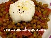 Guisantes jamón huevo pochè