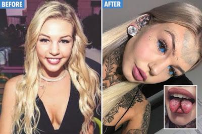 “Para verse como una serpiente” una Joven ha sometido su cuerpo a 52 modificaciones por completo