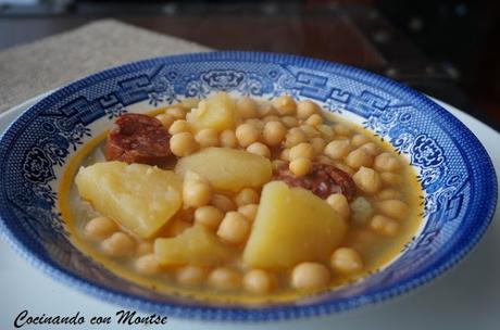 Garbanzos con chorizo en olla exprés