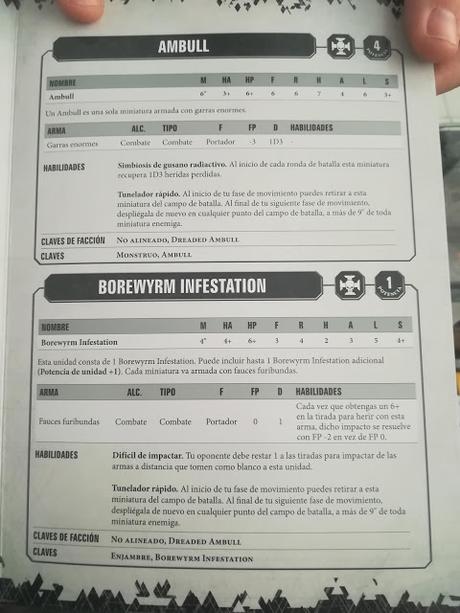 Reglas, perfiles y demás del Ambull y Borewyrm para W40K Reglas, perfiles y demás del Ambull y Borewyrm para W40K