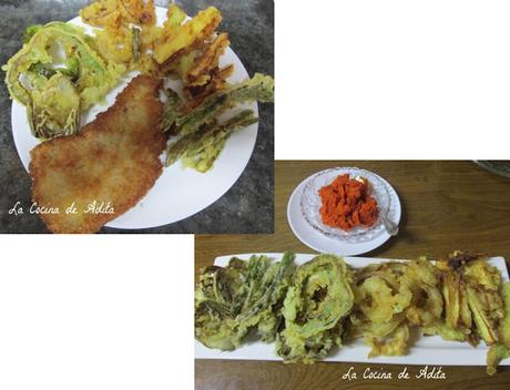Filete y verdura en tempura con Ajvar