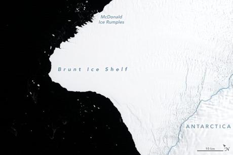 Las grietas que crecen en la plataforma de hielo Brunt de la Antártida están preparadas para liberar un iceberg con un área de aproximadamente el doble de tamaño que la ciudad de Nueva York