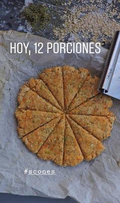 Scones con copos de avena y  olivas verdes