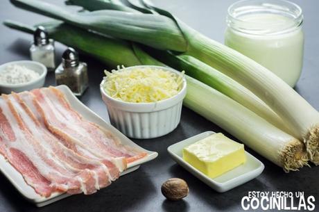 Receta de puerros con bacon gratinados al horno Receta de puerros con bacon gratinados al horno