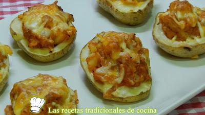 Cómo hacer patatas al horno rellenas de atún y tomate