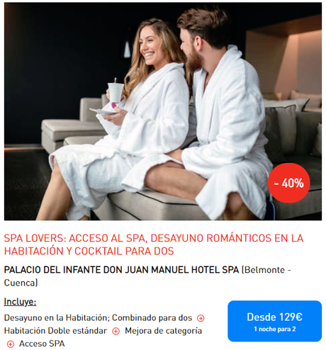 OFERTA SPA LOVERS!! y Romántico desayuno en la habitación ¡(-40%)!.