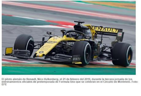 El piloto alemán Nico Hülkenberg cierra la primera semana de pretemporada de Fórmula 1 con el mejor tiempo